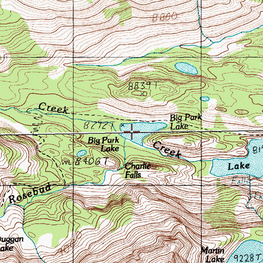 Topographic Map of Big Park Lake, MT
