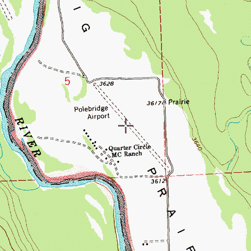 Topographic Map of Big Prairie, MT
