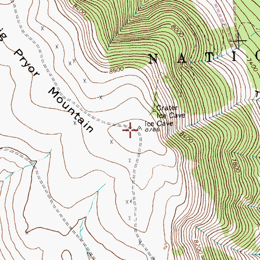 Topographic Map of Big Pryor Mountain, MT