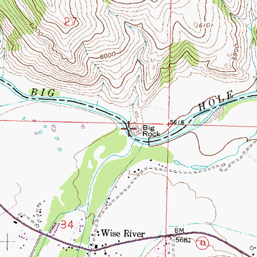 Topographic Map of Big Rock, MT