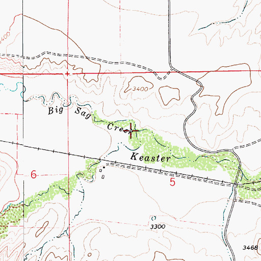Topographic Map of Big Sag Creek, MT