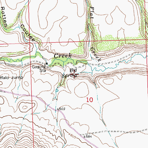 Topographic Map of Big Spring, MT