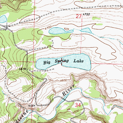 Topographic Map of Big Spring Lake, MT
