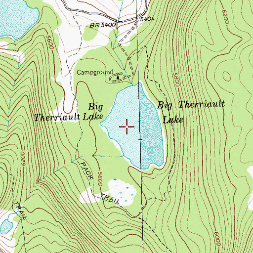 Topographic Map of Big Therriault Lake, MT
