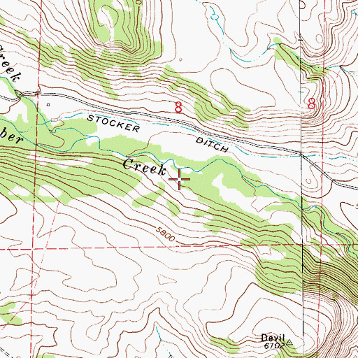 Topographic Map of Big Timber Canyon, MT