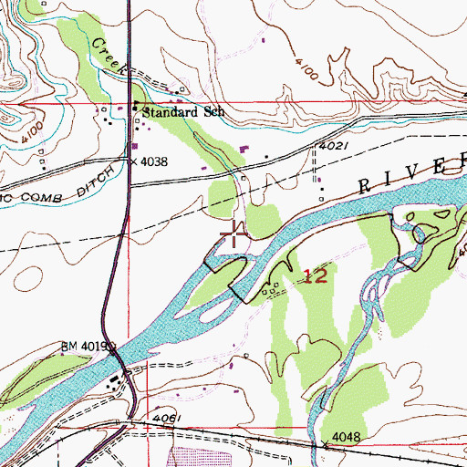 Topographic Map of Big Timber Creek, MT