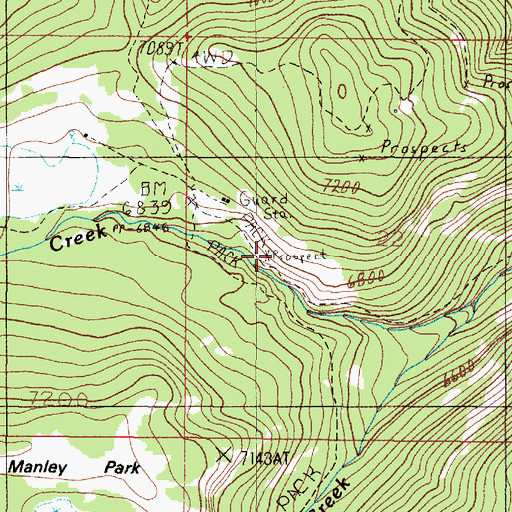 Topographic Map of Big Tizer Wildcat Mine, MT