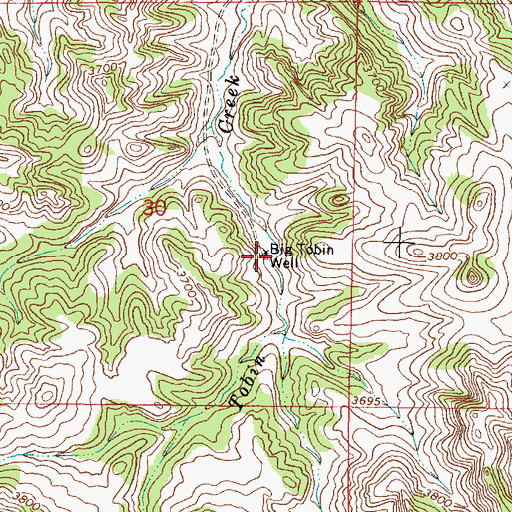 Topographic Map of Big Tobin Well, MT