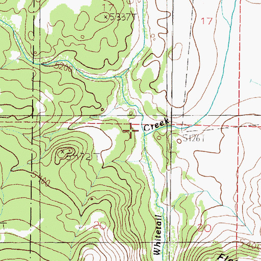 Topographic Map of Bigfoot Creek, MT
