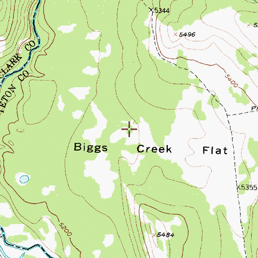 Topographic Map of Biggs Creek Flat, MT