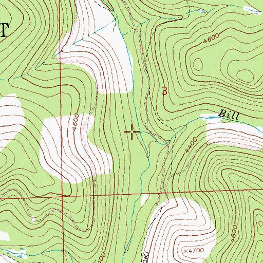 Topographic Map of Bill Creek, MT