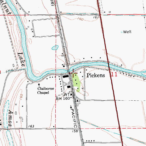 Topographic Map of Pickens, AR