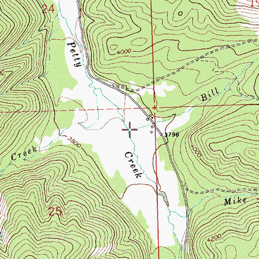 Topographic Map of Bill Creek, MT