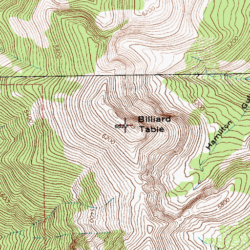 Topographic Map of Billiard Table, MT