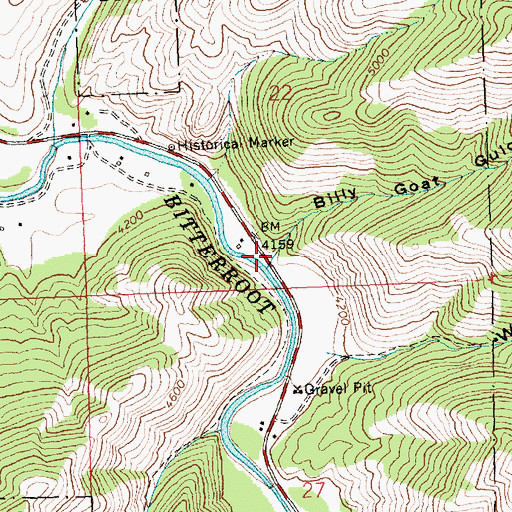 Topographic Map of Billy Goat Gulch, MT