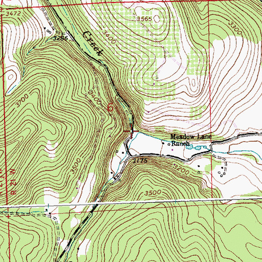 Topographic Map of Birch Creek, MT