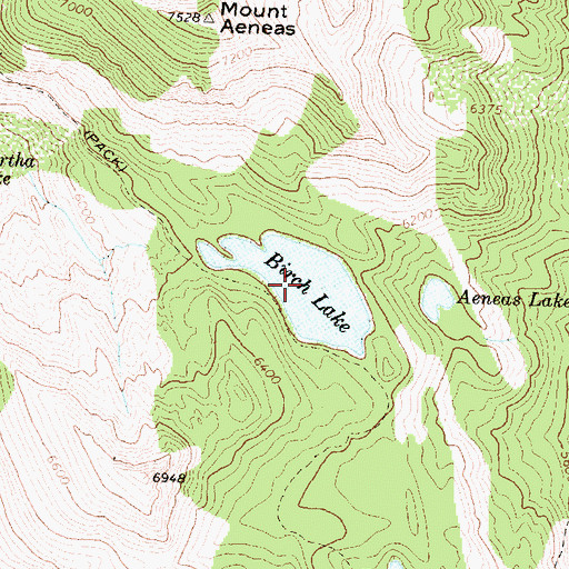 Topographic Map of Birch Lake, MT