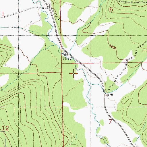 Topographic Map of Bird Creek, MT