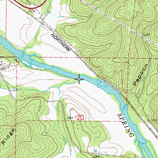 Topographic Map of Pierce Creek, AR