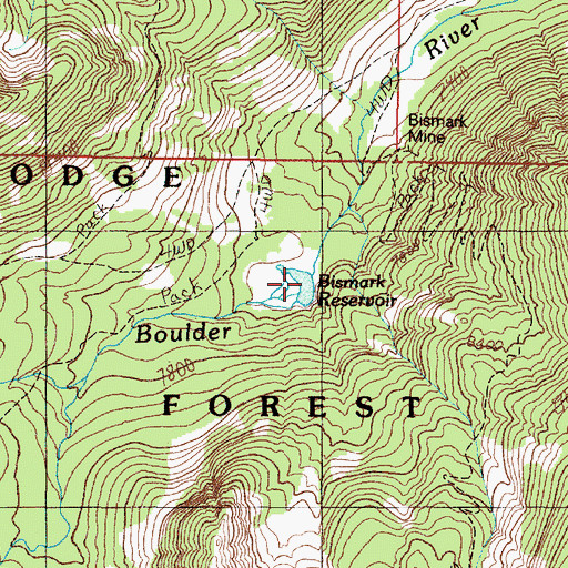 Topographic Map of Bismark Reservoir, MT
