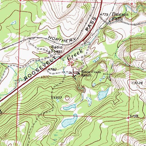 Topographic Map of Bison Creek Ranch, MT