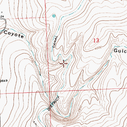Topographic Map of Bitterroot Irrigation District Canal, MT
