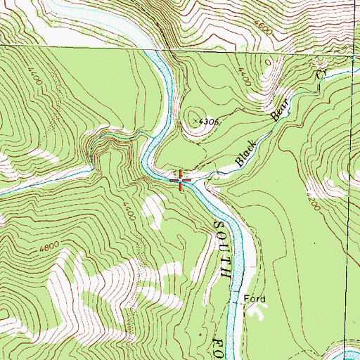 Topographic Map of Black Bear Creek, MT