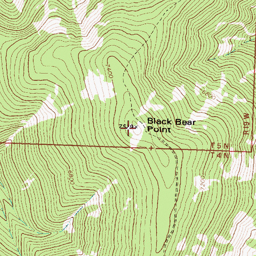 Topographic Map of Black Bear Point, MT