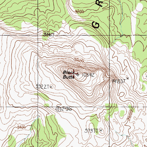 Topographic Map of Black Butte, MT