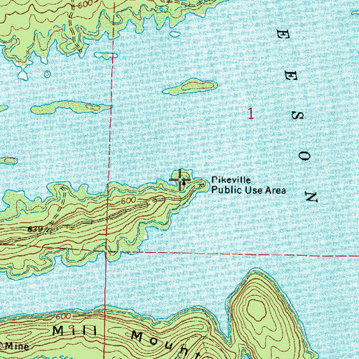Topographic Map of Pikeville Public Use Area, AR