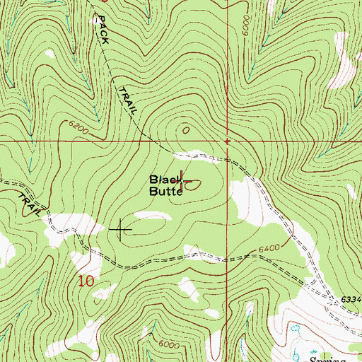 Topographic Map of Black Butte, MT