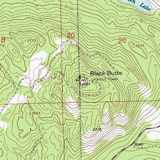 Topographic Map of Black Butte, MT