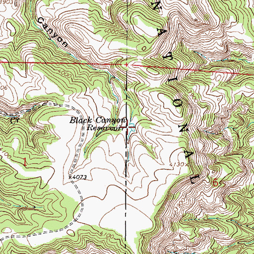 Topographic Map of Black Canyon Reservoir, MT
