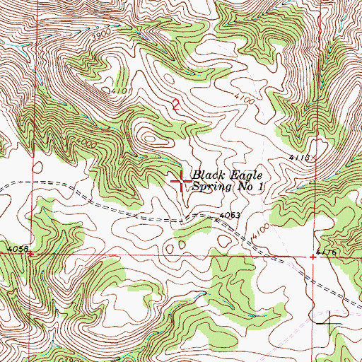 Topographic Map of Black Eagle Spring Number One, MT