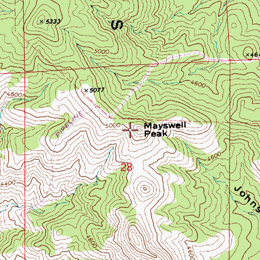 Topographic Map of Mayswell Peak, AZ