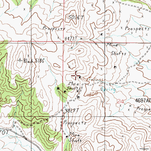 Topographic Map of Black Friday Mines, MT