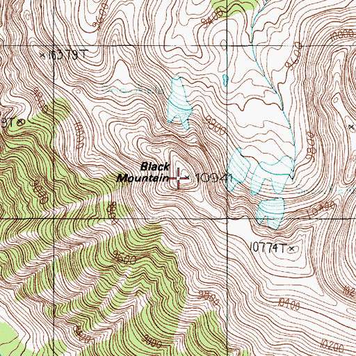 Topographic Map of Black Mountain, MT