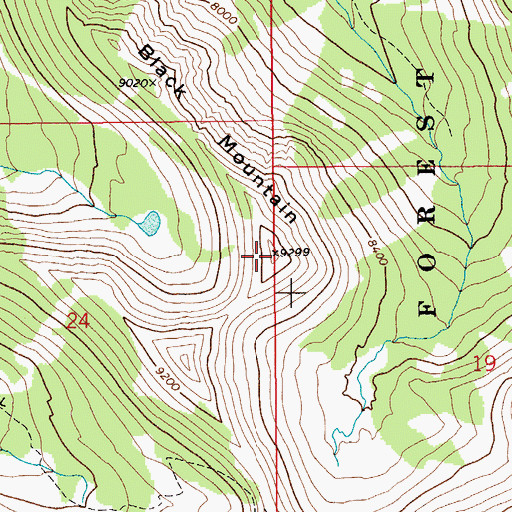 Topographic Map of Black Mountain, MT