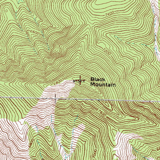 Topographic Map of Black Mountain, MT