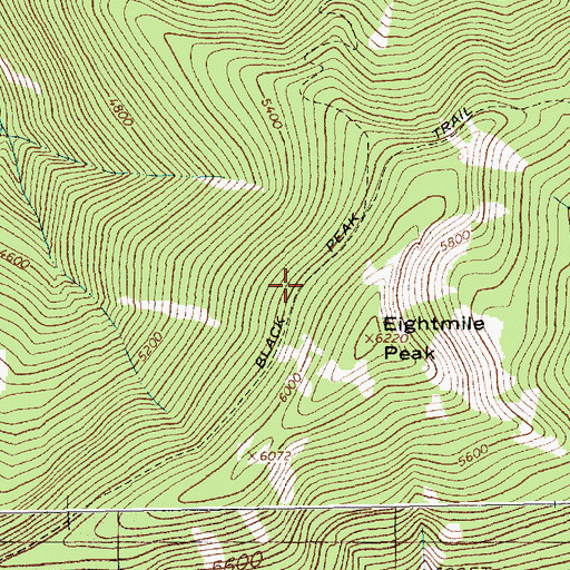 Topographic Map of Black Peak Trail, MT