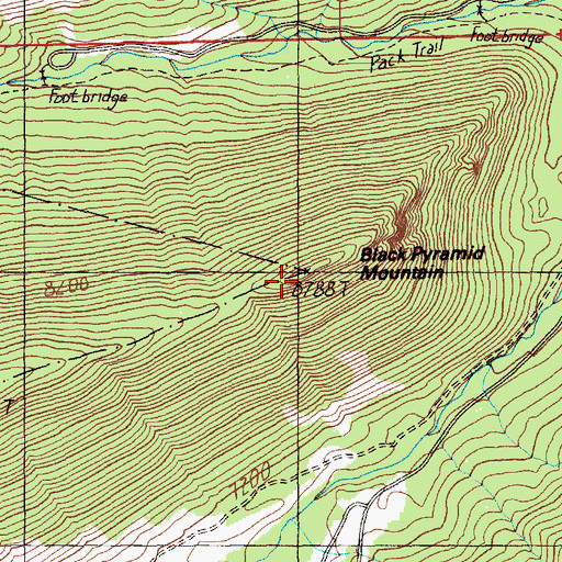 Topographic Map of Black Pyramid Mountain, MT