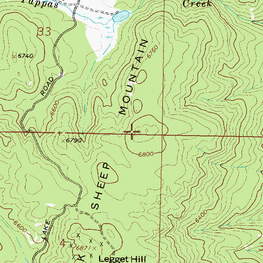 Topographic Map of Black Sheep Mountain, MT