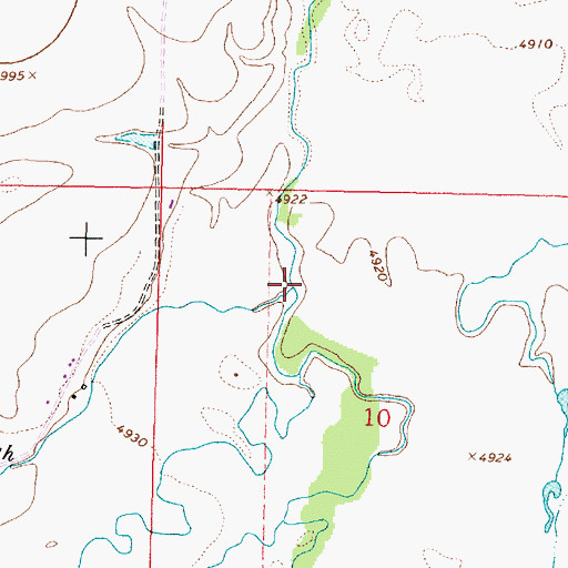 Topographic Map of Black Slough, MT