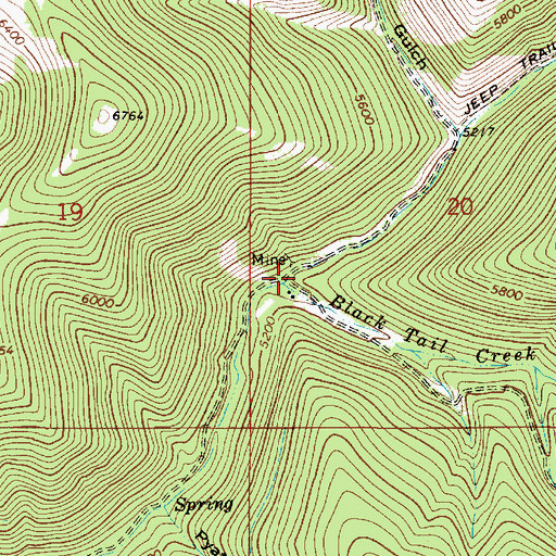 Topographic Map of Blacktail Creek, MT