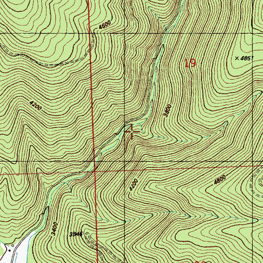 Topographic Map of Blackcat Gulch, MT