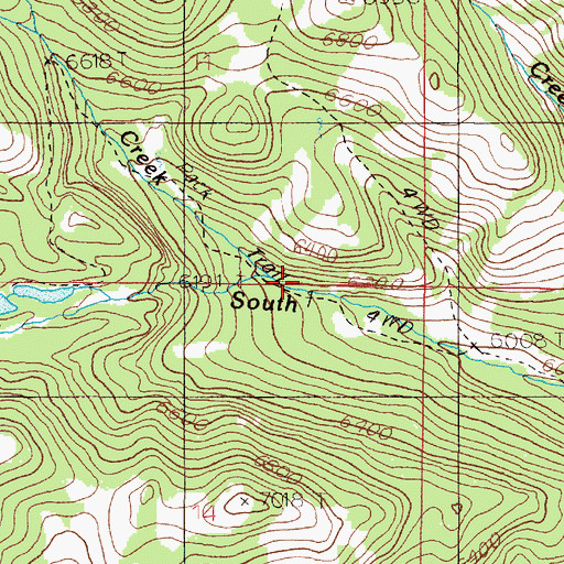 Topographic Map of Blacker Creek, MT
