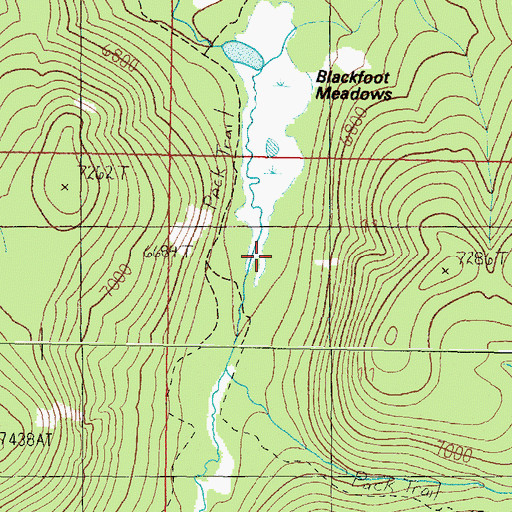 Topographic Map of Blackfoot Meadows, MT