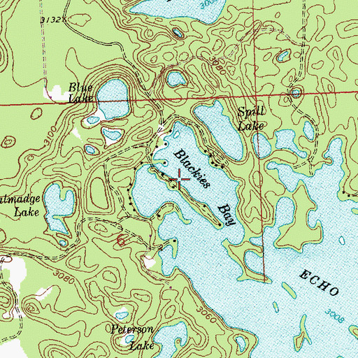Topographic Map of Blackies Bay, MT