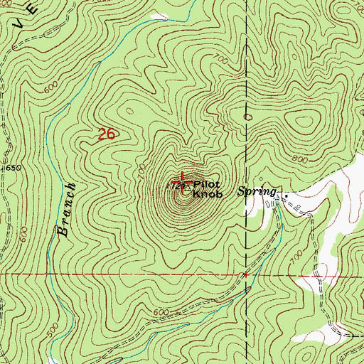 Topographic Map of Pilot Knob, AR