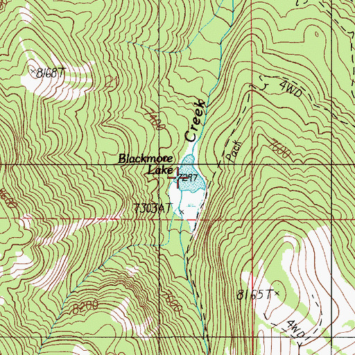 Topographic Map of Blackmore Lake, MT